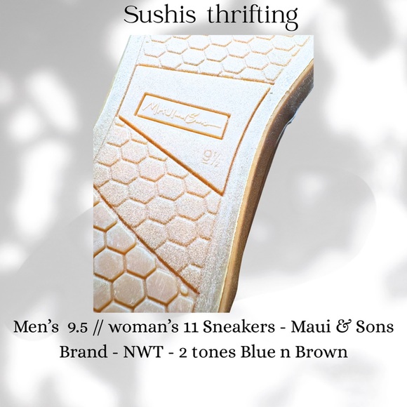 Maui and Sons Blue and Brown Sneakers with Classic Skate Design Size 9.5 - Picture 6 of 6